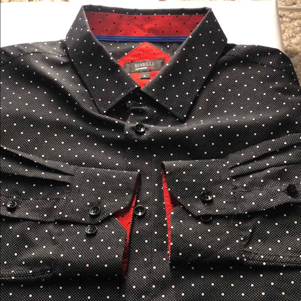 Rivelli polka-dot button-down shirt